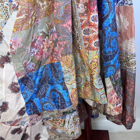 Zimmermann Devi Mixed Print Halter Neck Silk Dress - Patch Paisley Sz 0P / US 2 - Picture 9 of 9